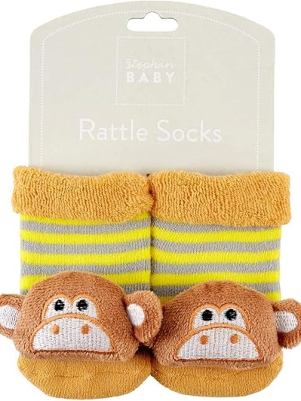Stephan Baby: Baby Boy/Girl Monkey Rattle Toe Socks Size 3-12 Months NEW